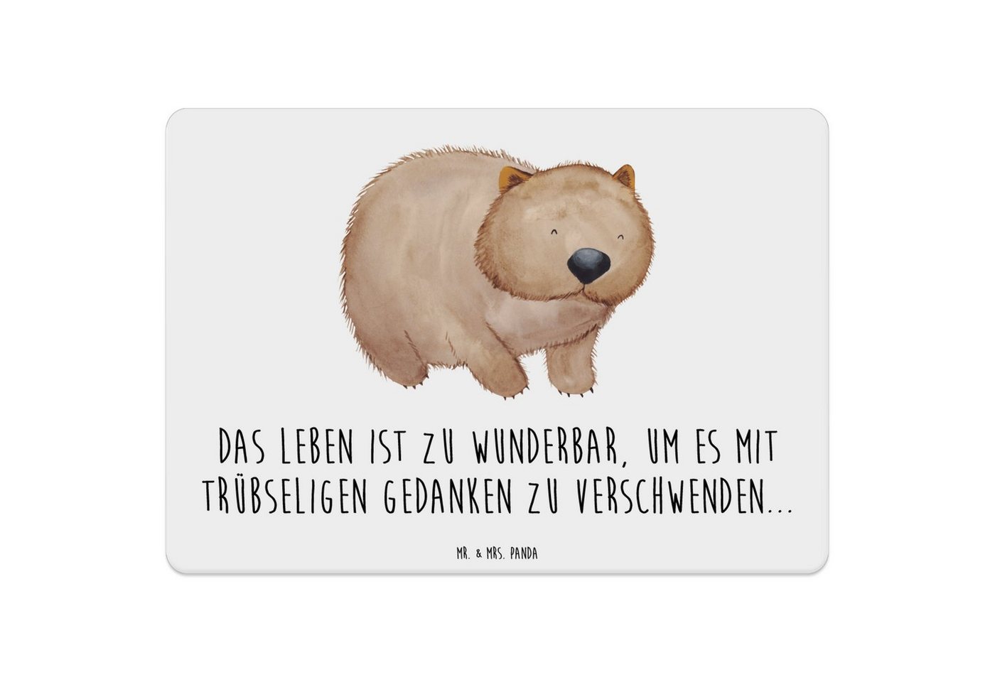 Platzset, Wombat - Weiß - Geschenk, Spruch, Tiere, Australien, Tiermotive, Tisc, Mr. & Mrs. Panda, (1-St), Designs mit Liebe von Mr. & Mrs. Panda