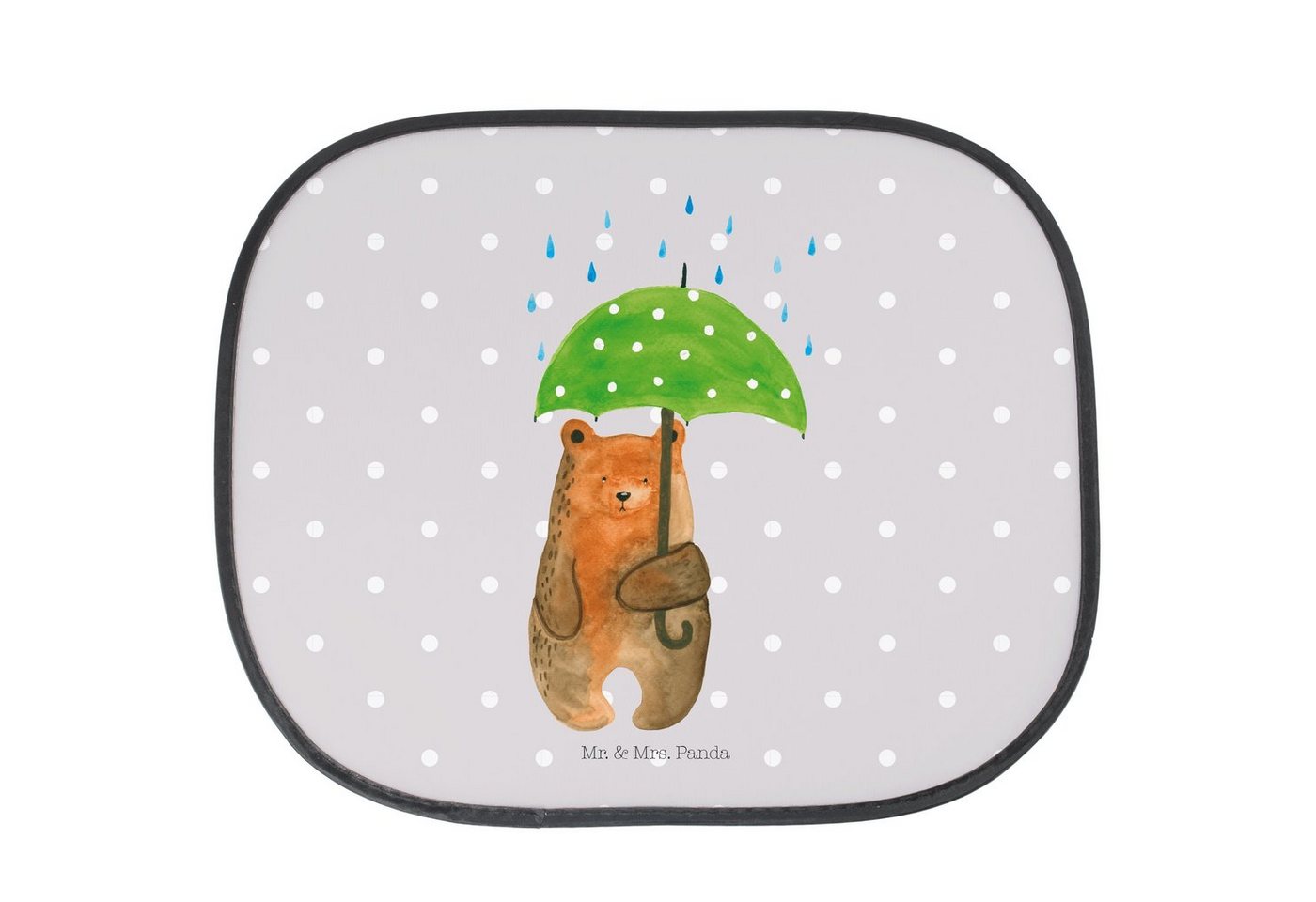 Sonnenschutz Bär Regenschirm - Grau Pastell - Geschenk, Sonnenschutzfolie, Partner, Mr. & Mrs. Panda, Seidenmatt, Hitzeabweisend von Mr. & Mrs. Panda