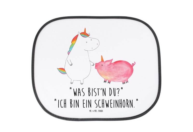 Sonnenschutz Einhorn Schwein - Weiß - Geschenk, Sonnenblende, Sonnenschutzfolie, U, Mr. & Mrs. Panda, Seidenmatt, Einzigartige Motive von Mr. & Mrs. Panda