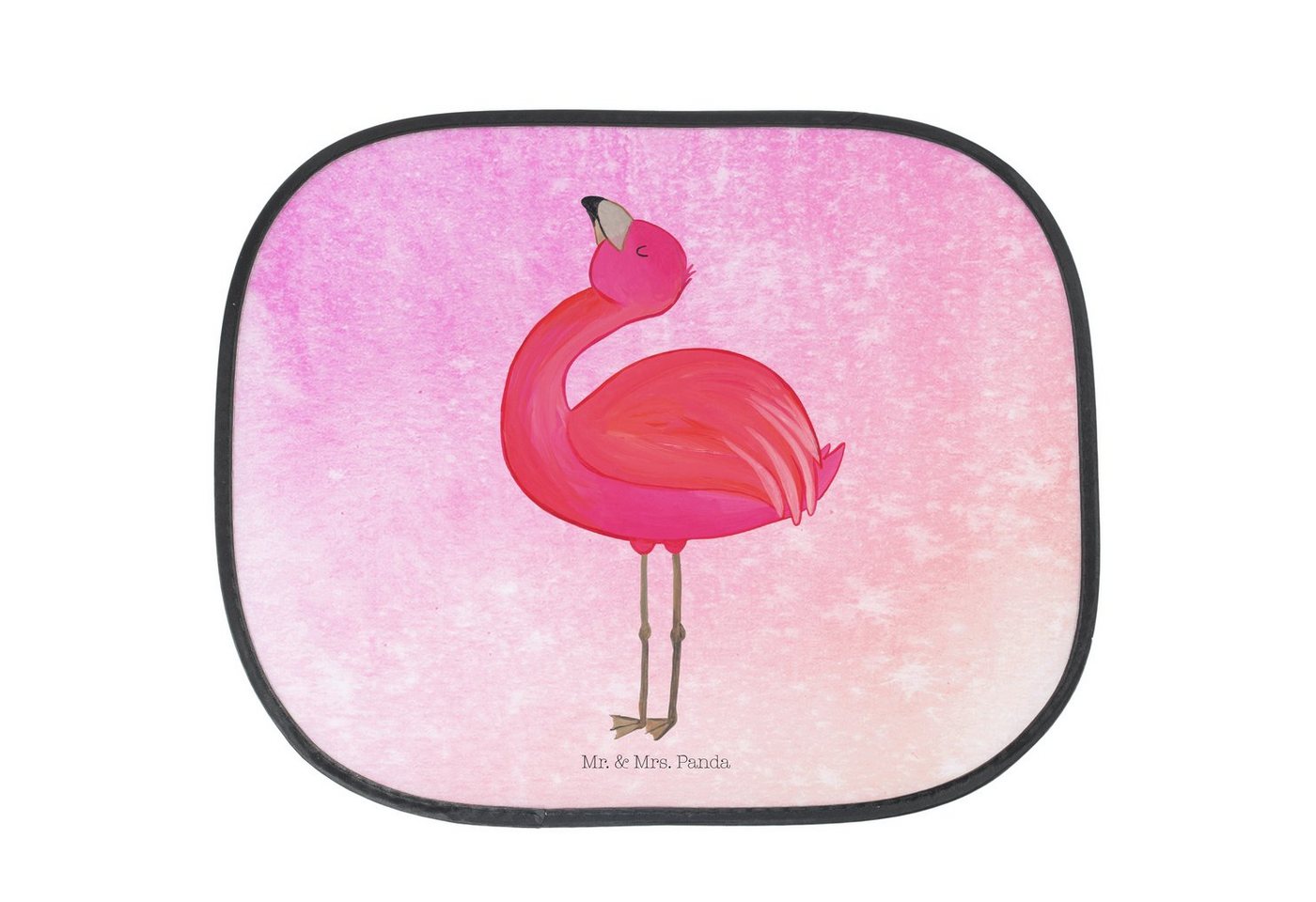 Sonnenschutz Flamingo Stolz - Aquarell Pink - Geschenk, Sonnenblende, rosa, Sonne, Mr. & Mrs. Panda, Seidenmatt, Stilvoll & Praktisch von Mr. & Mrs. Panda
