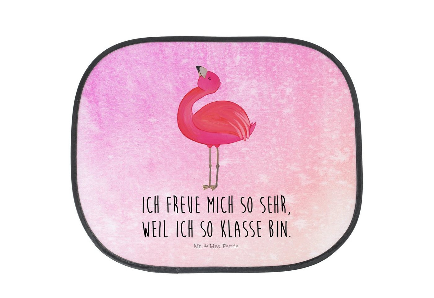 Sonnenschutz Flamingo Stolz - Aquarell Pink - Geschenk, rosa, Freundin, Sonnenschu, Mr. & Mrs. Panda, Seidenmatt, Faltbar & Praktisch von Mr. & Mrs. Panda