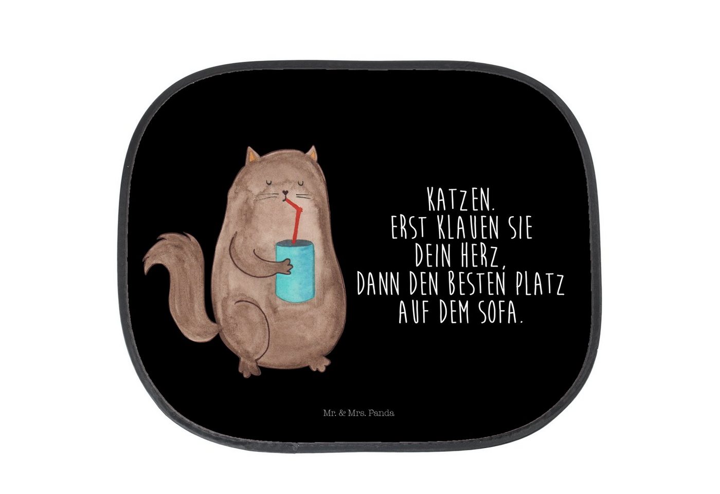 Sonnenschutz Katze Dose - Schwarz - Geschenk, Auto Sonnenschutz, Cat, Sonnenblende, Mr. & Mrs. Panda, Seidenmatt, Einzigartige Motive von Mr. & Mrs. Panda