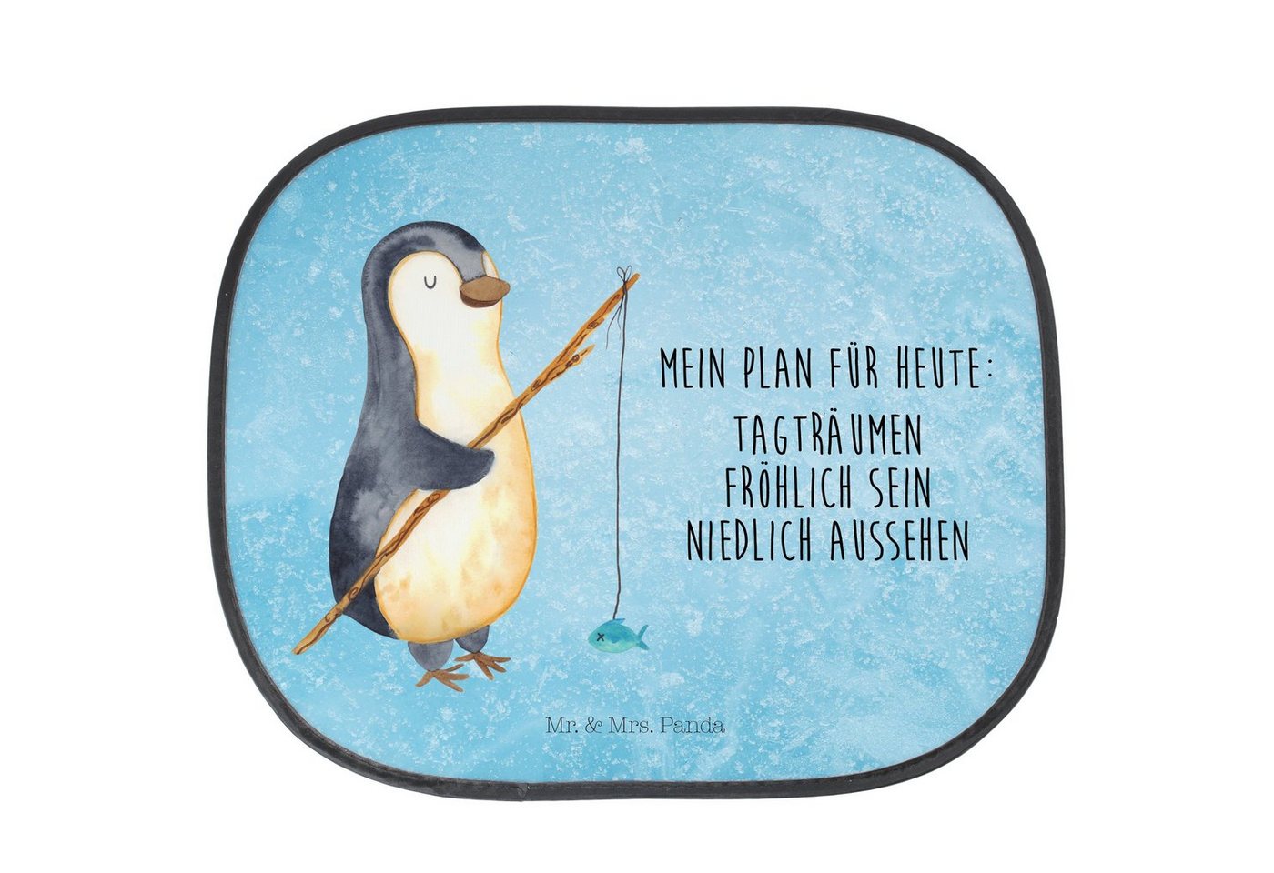 Sonnenschutz Pinguin Angler - Eisblau - Geschenk, Motivation, Sonnenschutzfolie, S, Mr. & Mrs. Panda, Seidenmatt, Hitzeabweisend von Mr. & Mrs. Panda