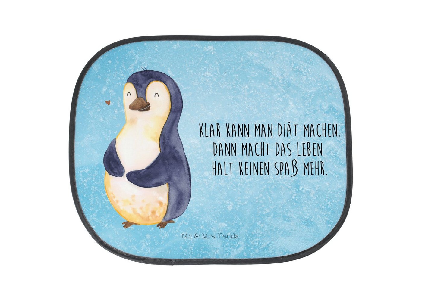Sonnenschutz Pinguin Diät - Eisblau - Geschenk, dick, foodbaby, Sonnenschutzfolie, Mr. & Mrs. Panda, Seidenmatt, Hitzeabweisend von Mr. & Mrs. Panda