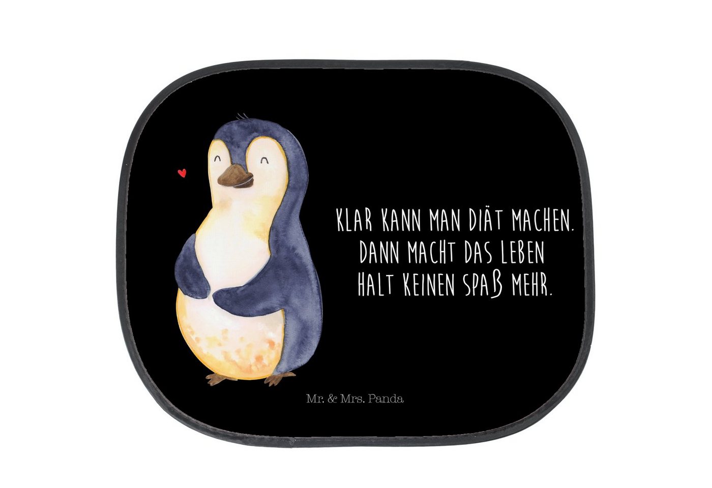 Sonnenschutz Pinguin Diät - Schwarz - Geschenk, Pinguine, Sonnenschutz Baby, Bauch, Mr. & Mrs. Panda, Seidenmatt, Hitzeabweisend von Mr. & Mrs. Panda