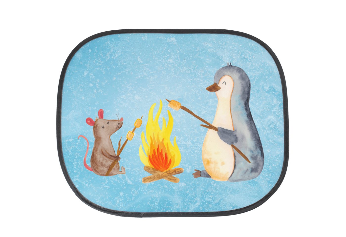 Sonnenschutz Pinguin Lagerfeuer - Eisblau - Geschenk, Leben, grillen, Sonne, Sonne, Mr. & Mrs. Panda, Seidenmatt von Mr. & Mrs. Panda