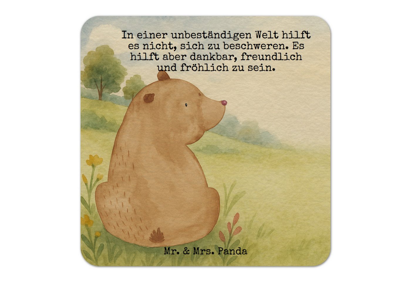 Wohndecke Bär Schulterblick Design 50er Set - Weiß - Geschenk, Gastgeschenk Hoc, Mr. & Mrs. Panda, Einzigartige Designs von Mr. & Mrs. Panda