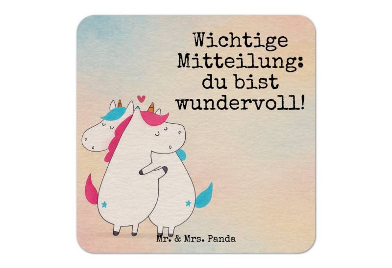 Wohndecke Einhorn Mitteilung Design 50er Set - Weiß - Geschenk, Einhörner, Bier, Mr. & Mrs. Panda, Schöne Motive von Mr. & Mrs. Panda