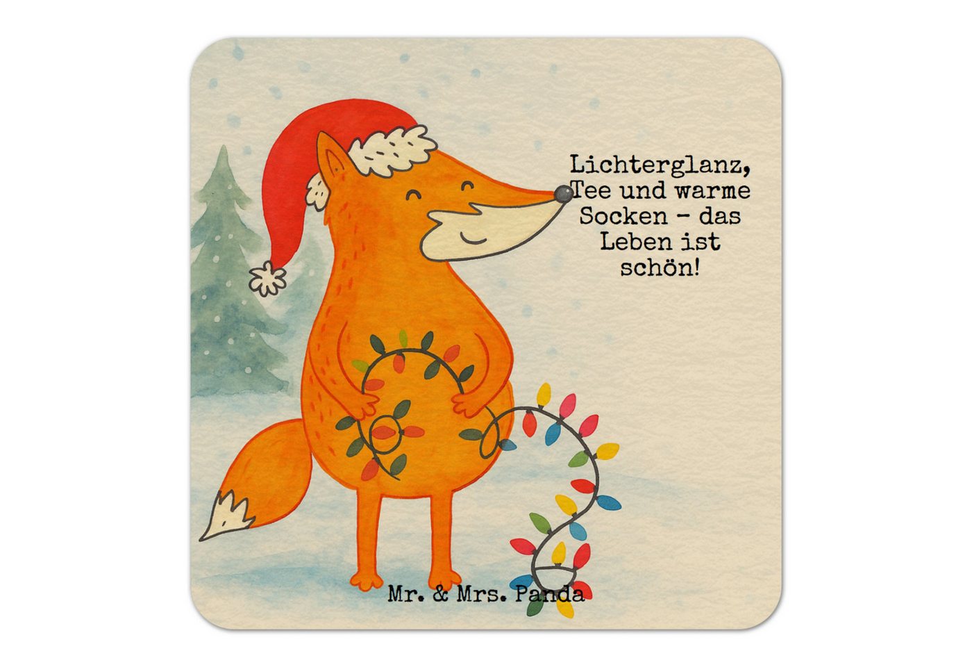 Wohndecke Fuchs Weihnachten Design 50er Set - Weiß - Geschenk, Weihnachtsdeko, Mr. & Mrs. Panda, Einzigartige Designs von Mr. & Mrs. Panda