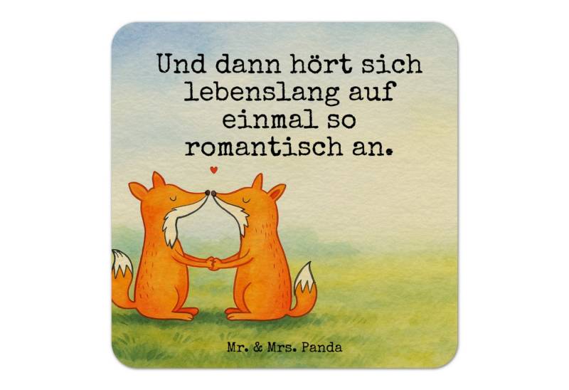 Wohndecke Füchse Liebe Design 50er Set - Weiß - Geschenk, Gastgeschenk Hochzeit, Mr. & Mrs. Panda, Begeisternde Motive von Mr. & Mrs. Panda