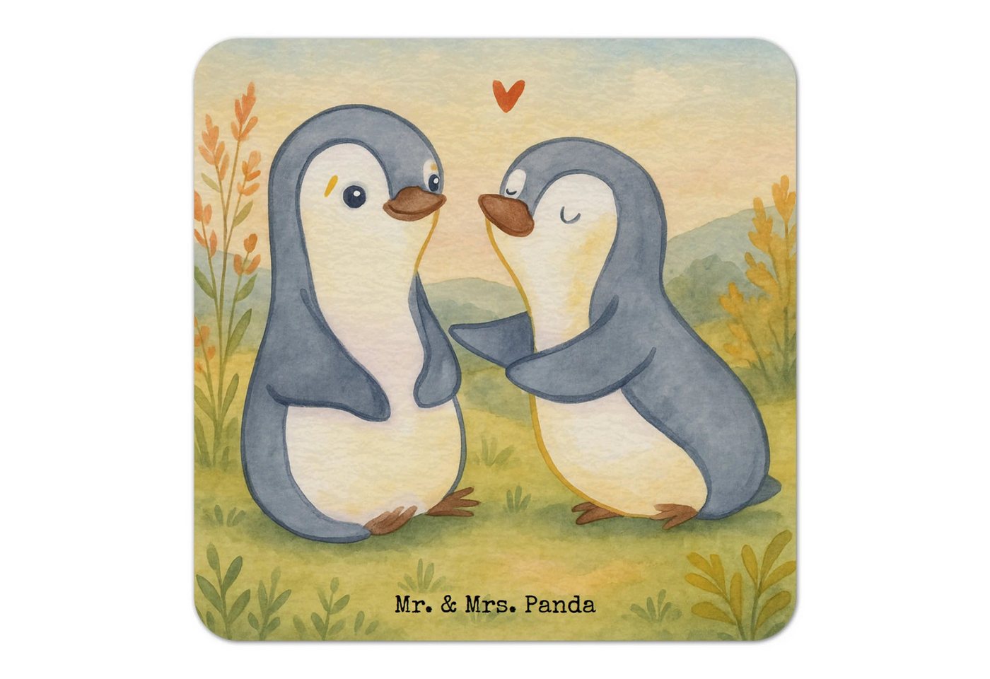 Wohndecke Pinguine trösten Design 50er Set - Weiß - Geschenk, Hocheitstag, Lieb, Mr. & Mrs. Panda, Schöne Motive von Mr. & Mrs. Panda