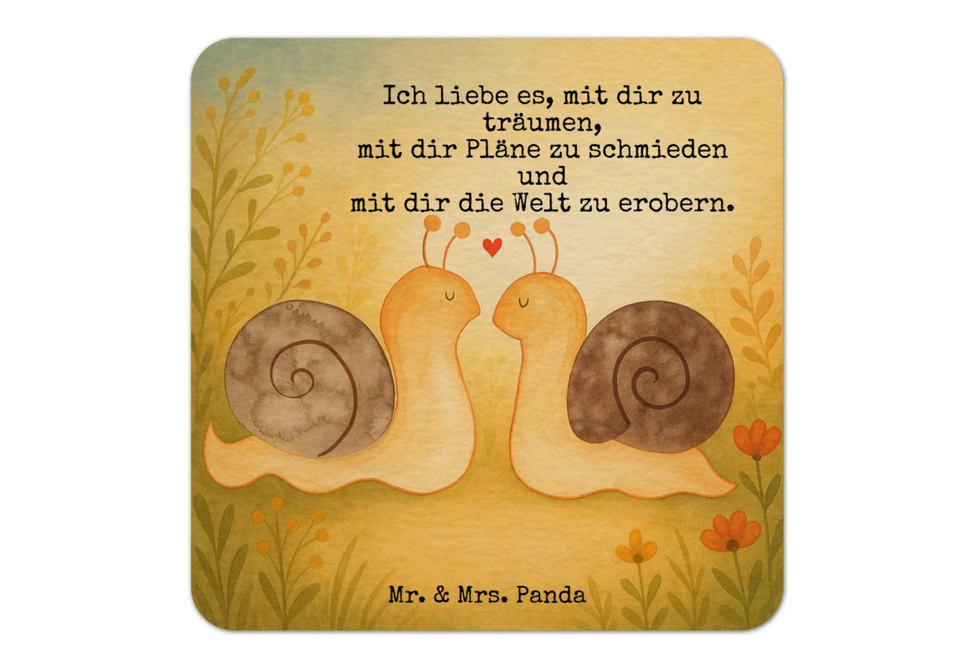 Wohndecke Schnecken Liebe Design 50er Set - Weiß - Geschenk, Pärchen, Gastgesch, Mr. & Mrs. Panda, Einzigartige Designs von Mr. & Mrs. Panda