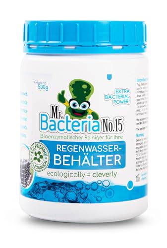 Mr.Bacteria No.15 Bioenzymatischer Reiniger für Ihre REGENWASSERBEHÄLTER, Regenwassersammeltanks, Lagertanks, Regenwasser, Regenwassertank Garten 500 g - 1 Stück von Mr.Bacteria