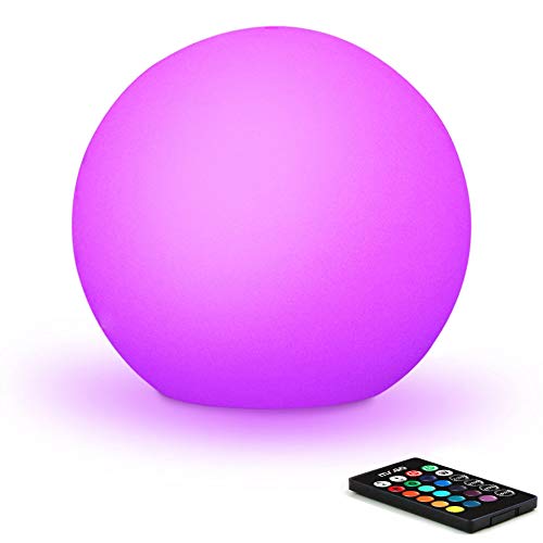 MR.GO 30 cm wasserdichte Kugel für den Garten, LED, Leuchtkugel, Kugel für Außen und Innenbereich, Fernbedienung, 16 RGB Farben verstellbar und wechselnd Farbe für Party Haus Dekoration von Mr.Go