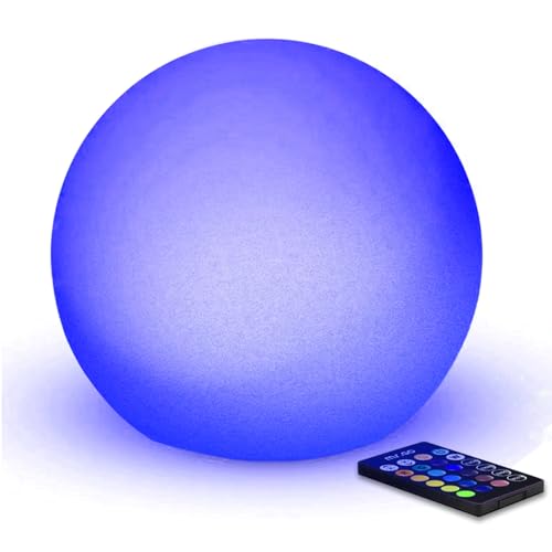 MR.GO LED-Nachtlicht, wiederaufladbar, Kugel, Nachttischlampe, RGB, Farbwechsel, Stimmungslampe mit Fernbedienung, 16 Farben, dimmbar, IP65, wasserdicht von Mr.Go