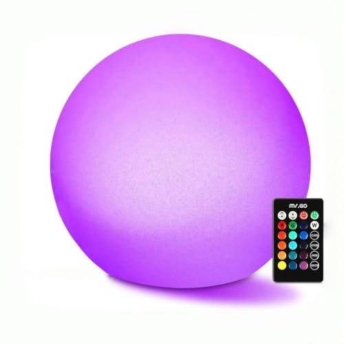 Mr.Go 10" LED Solar Kugel Lampe Farbwechsel Stimmungslicht, Wasserdicht Draußen Orb Licht Sphäre Lampe mit Lichtsensor, 16 Dimmbare Rgb Farben, Solar Dekorative Beleuchtung mit Erdspieß, Fernbedienung Mr.Go 10" LED Solar Kugel Lampe Farbwechsel Stimmungslicht, Wasserdicht Draußen Orb Licht Sphäre Lampe mit Lichtsensor, 16 Dimmbare Rgb Farben, Solar Dekorative Beleuchtung mit Erdspieß, Fernbedienung von Mr.Go