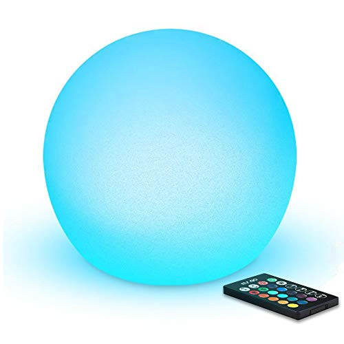 MR.GO 20 cm Leuchtkugel LED Kugel Lampe mit Fernbedienung und 16 RGB Farben Dimmbar, Farbwechsel, Stimmungslicht, wiederaufladbar, Nachttischlampe für Kinder und Erwachsene von Mr.Go