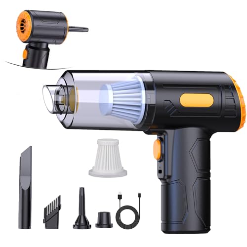 Mr.Twinklelight Handstaubsauger, 7000PA Handstaubsauger Akku Autostaubsauger Kabellos, USB aufladbar Tragbar Leicht Mini Staubsauger, 2-In-1 Staubsauger & Gebläse, für den Auto, Haus, Büro, Tierhaare von Mr.Twinklelight
