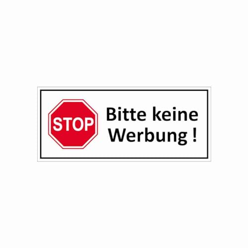 1x Aufkleber Stop Bitte keine Werbung! I Größe 10 x 4 cm I Gegen Reklame im Briefkasten I wetterfest I hochwertiger Digitaldruck I selbstklebend (100 x 40 mm) von Mr.Zollstock