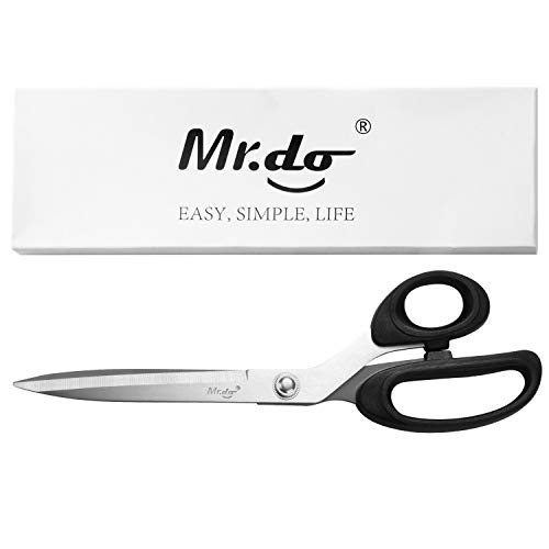 Mr.do Stoffschere Schere Scharf Schneiderschere Professionelle Classic Edelstahl Nähen Textil Stoff Papier Schere, Lange Klinge von Mr.do