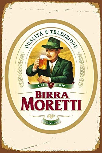 Birra Moretti Italian Italy Beer Blechschilder Vintage Metall Poster Warnschild Retro Schilder Blech Blechschild Wanddekoration Malerei Bar Cafe Restaurant Garten Park von Mr.sign