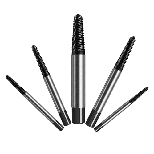 Mr.wintek 5-teiliges Spiralschraubenausdreher-Set, M3-M18 (1/8” - 3/4”), Easy Out Linksausdreher Set zum Entfernen Beschädigter oder Verrosteter Schrauben und Bolzen von Mr.wintek
