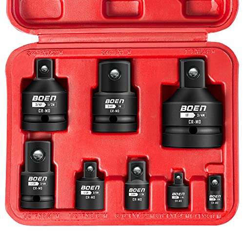 Mr.wintek 8 Stück Schlagadapter-Reduziersatz, 1/4" 3/8" 1/2" 3/4" Kraft-Stecknuss-Adapter, Impact Socket Adapter, Schlagschrauber Adapter, Chrom Molybdän Stahl Mr.wintek 8 Stück Schlagadapter-Reduziersatz, 1/4" 3/8" 1/2" 3/4" Kraft-Stecknuss-Adapter, Impact Socket Adapter, Schlagschrauber Adapter, Chrom Molybdän Stahl von Mr.wintek