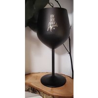 Aperol Edelstahl-Weinglas Lasergravur Schwarz Matt von MrBuBDesign