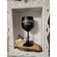 Edelstahl Weinglas Personalisiert Mit Namen Oder Wunschtext/Motiv in Schwarz Matt 475Ml 350Ml Glanz von MrBuBDesign