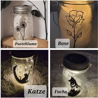 Personalisierte Solar Grablaterne Mit 20 Led's Beplottet Wunschtext Und Wunschmotiv von MrBuBDesign