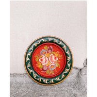Vintage Blumen Teller, Handbemalter Teller Rustikale Cottagecore Wanddekoration von MrGift