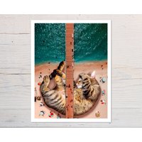 Wandbild Katze, Katze Geschenkidee, Tabby Kunstdruck, Katzenliebhaber Geschenk, Strandhaus Dekor, Ozean Wandkunst, Wandbild, Meer Kunst Wandbild Katze, Katze Geschenkidee, Tabby Kunstdruck, Katzenliebhaber Geschenk, Strandhaus Dekor, Ozean Wandkunst, Wandbild, Meer Kunst von MrMattMcCarthy