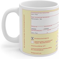 Büro Tassen Mit Spruch | Lustige Krankenschein Tasse Personalisierbar Büro Tassen Mit Spruch | Lustige Krankenschein Tasse Personalisierbar von MrTKBooker
