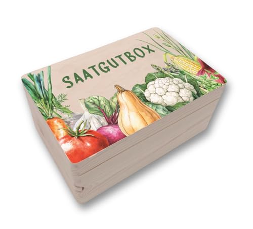 MrTKBooker Saatgutbox | Aufbewahrung Samen Geschenk Garten 30x20x14 cm von MrTKBooker