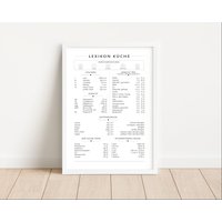 Poster Lexikon Küchen Mit Kerntemperaturen Hochformat von MrTKBooker
