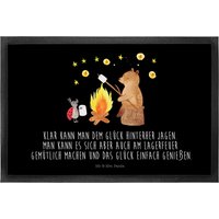 40 X 60 Fußmatte Bär & Marienkäfer Lagerfeuer - Geschenk, Schmutzmatte, Fußabtreter, Teddy, Schmutzfänger, Fußabstreifer, Motivfußmatte von MrUndMrsPanda