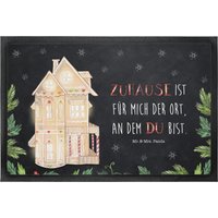 40 X 60 Fußmatte Lebkuchenhaus - Geschenk, Winter, Vorleger, Heiligabend, Türvorleger, Fußabtreter, Wintermotiv, Advent, Fußabstreifer von MrUndMrsPanda