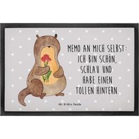 40 X 60 Fußmatte Otter Blumenstrauß - Geschenk, Fischotter, Fußabstreifer, Seeotter, Türmatte, Süß, Seeotter See Otter von MrUndMrsPanda