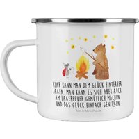 Camping Emaille Tasse Bär & Marienkäfer Lagerfeuer - Geschenk, Teddybär, Teddy, Campingtasse, Metalltasse, Trinkbecher, Outdoor von MrUndMrsPanda