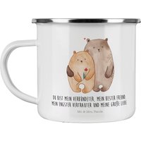 Camping Emaille Tasse Bären Liebe - Geschenk, Outdoor Tasse, Verliebt, Umarmung, Bärchen, Trinkbecher, Partner, Geschenk Hochzeit von MrUndMrsPanda