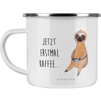 Camping Emaille Tasse Faultier Kaffee - Geschenk, Lieblingstier, Deko, Kaffeeliebe, Trinkbecher, Outdoor Tasse, Morgenmuffel von MrUndMrsPanda