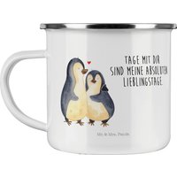 Camping Emaille Tasse Pinguin Umarmend - Geschenk, Seevogel, Verlobung, Campingtasse, Jahrestag, Liebe, Umarmung Verliebt, Trinkbecher von MrUndMrsPanda