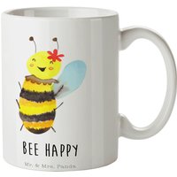 Tasse Biene Happy - Geschenk, Frühstück, Kaffeetasse, Kaffeebecher, Becher, Wespe, Büro, Hummel, Tee von MrUndMrsPanda