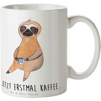 Tasse Faultier Kaffee - Geschenk, Frühstück, Tee, Kaffeebecher, Erster Kaffee, Genießer, Büro, Morgenmuffel, Becher von MrUndMrsPanda