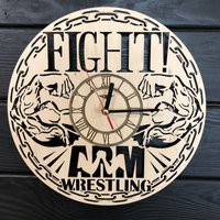 Armwrestling Uhr Geschenk Für Männer Frauen 5. Jahrestag Personalisiert Poster Custom Wandbehang Wrestling Cutout von MrWoodGifts