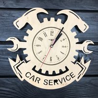 Auto Service Wanduhr Geschenk Für Männer Frauen 5. Jahrestag Personalisieren Poster Custom Car Wand Holz Dekor von MrWoodGifts