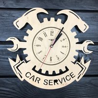 Auto Service Wanduhr Geschenk Für Männer Frauen 5. Jahrestag Personalisieren Poster Custom Car Wand Holz Dekor von MrWoodGifts