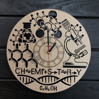 Chemie Uhr Geschenk Für Männer Frauen 5. Jahrestag Personalisieren Poster Benutzerdefinierte Wandbehang Holz Ausschnitt von MrWoodGifts