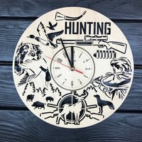 Jagd Wanduhr Geschenk Für Männer Frauen 5. Jahrestag Personalisieren Poster Benutzerdefinierte Hängende Wand Holz Dekor von MrWoodGifts