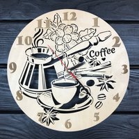 Kaffee Wanduhr, Küchenkaffee Wanduhren, Café Bar Uhr, Kaffeestube Dekor, Wandkunst, Kaffee-Liebhaber Geschenk von MrWoodGifts